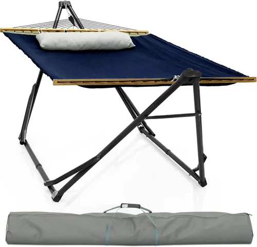 Miniatura 10 de Soporte de hamaca Tranquillo Uniki con garantía de 3 años, hamaca plegable instantánea de 30s con soporte, hamaca de camping con capacidad de 550 1.