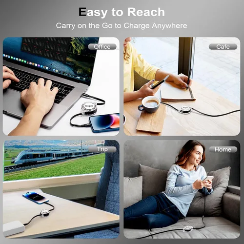 Miniatura 4 de Miger Cable USB C a Lightning [2 unidades de 4 pies] Cargador retráctil para iPhone de carga rápida tipo C a Lightning Cable de carga MFi