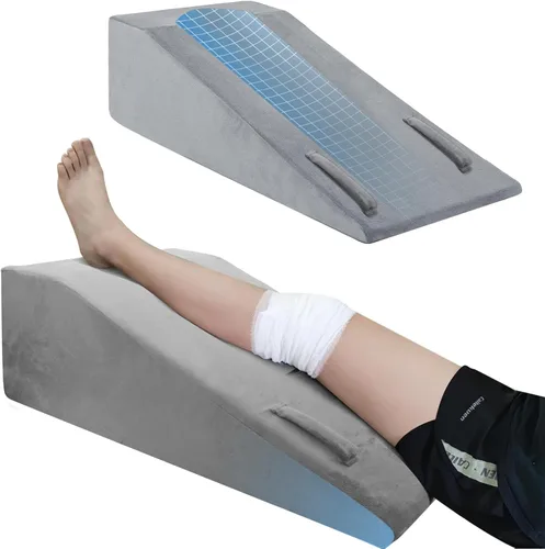 Almohadas de elevación de piernas para recuperación después de la cirugía, almohada de rodilla poscirugía para posicionamiento de piernas, almohada