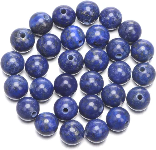 Miniatura 12 de AD Beads Cuentas redondas sueltas de piedras preciosas naturales de 0.394 in, agujero grande, tamaño de 0.079 in, 30 unidades (perla blanca)