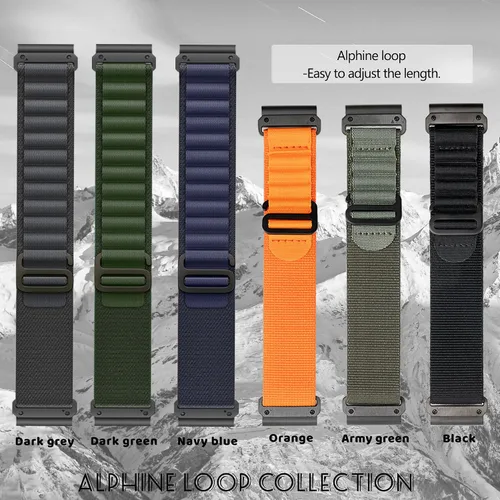 Miniatura 7 de Correas de reloj compatibles con Garmin Fenix 7 Pro 6 Pro 5 plus Instinct 1 2 Forerunner 965 955 945 36.820 in Velcro/Alpine Loop Correa de reloj