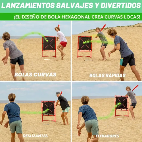 Miniatura 3 de GoSports LotBall Juego de Bate y Pelota de Béisbol para Patio Trasero - Juego de Béisbol de Plástico para Niños