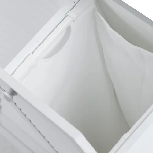 Miniatura 6 de Household Essentials Armario clasificador de ropa inclinable con frente de persiana, blanco, persiana de madera blanca Obturador de madera blanca