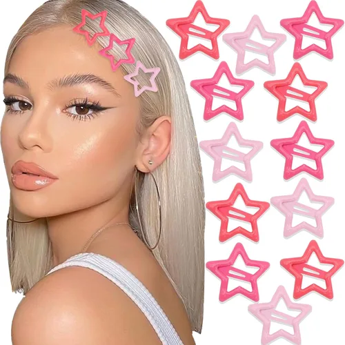 Miniatura 16 de NAISKA Pinzas para el cabello con diseño de estrella negra, antideslizantes, accesorios para niñas y mujeres (12 unidades)