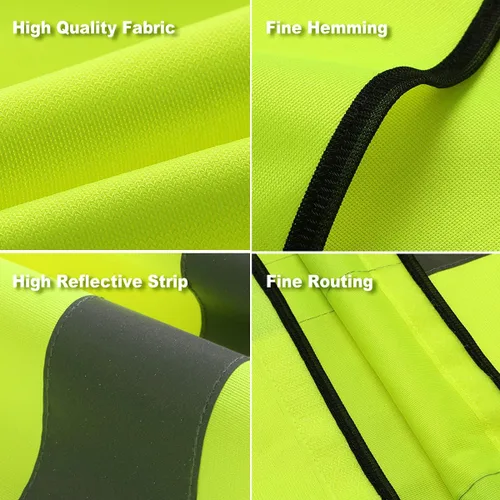 Miniatura 3 de BeautyWill Chaleco de seguridad personalizado Logo Clase 2 Chaleco reflectante de alta visibilidad con bolsillos Ropa de trabajo de construcción