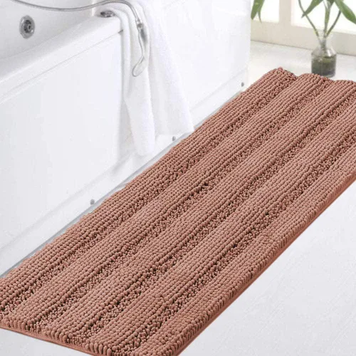 Miniatura 125 de Turquoize Alfombras de Baño de Chenilla Peludas Alfombra de Baño Antideslizante Gruesas Alfombras Peludas para Baño Chenilla Juego de Alfombra