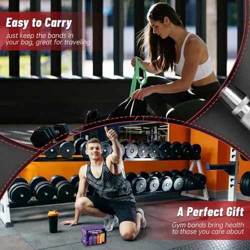 Miniatura 6 de Bandas de resistencia para entrenamiento, bandas de asistencia de 4 niveles, bandas de ejercicio para mujeres y hombres, bandas de entrenamiento