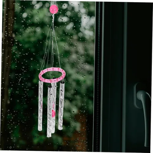 Miniatura 8 de Mipcase 1 juego de campanillas de viento con tubos y cuentas previamente roscadas para decoración de patio y jardín, actividades divertidas