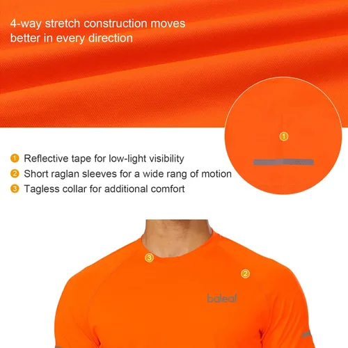 Miniatura 3 de Baleaf Camisetas de correr para hombre, de manga corta, atléticas, de secado rápido