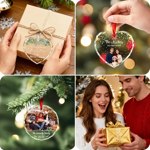 Miniatura 6 de Adornos de Navidad Personalizados Personalizados con Foto y Texto para Decoraciones de Árbol de Navidad, Regalos
