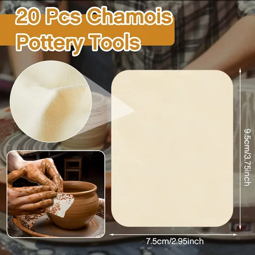 Miniatura 3 de Amylove Juego de 27 herramientas para recortar cerámica, costillas de cerámica, herramientas de cerámica, moldeador de pies con 20 piezas de gamuza