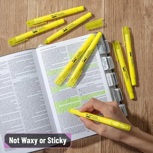 Miniatura 6 de Mr. Pen - Resaltadores de la Biblia de gel que no se corren, amarillo, paquete de 8 Twist-Up Bible Highlighters No Bleed Through, Fast Drying
