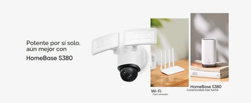 Miniatura 8 de eufy Security Floodlight - Cámara con cable E340 2pack+Homebase3, cámara de seguridad al aire libre, panorámica e inclinación de 355°, grabación