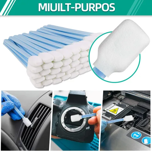 Miniatura 6 de Kit de hisopos de limpieza de espuma multiusos – Esponja de esponja sin pelusa para cámara, pistola, impresora de inyección de tinta, lente óptica