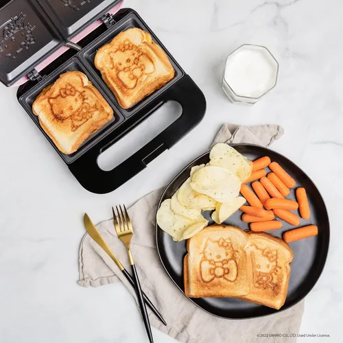 Miniatura 2 de Uncanny Brands Hello Kitty Máquina para Sándwiches de Queso a la Parrilla - Prensa Panini y Parrilla Compacta para Interiores