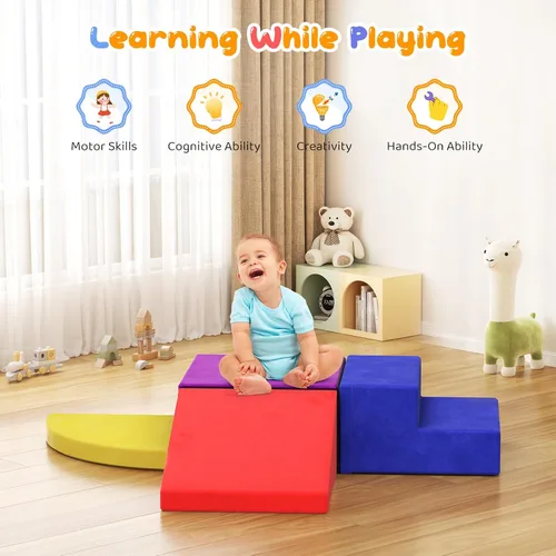 Miniatura 3 de Lischwert Bloques de escalada de espuma para niños pequeños de 1 a 3 años, juego suave de 4 piezas con juguetes de exploración para gatear, bloques