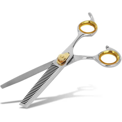 Miniatura 8 de SHARF Gold Touch - Kit de tijeras rectas de 6.5 pulgadas y tijeras de adelgazamiento de 30 dientes 440C, tijeras de peluquería profesionales