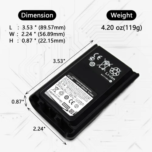 Miniatura 2 de Reemplazo de batería de iones de litio de 7.4V 2200mAh FNB-V104LI para radios bidireccionales Yaesu Vertex VX-231 VX-228 VX-230 VX-231 VX-234