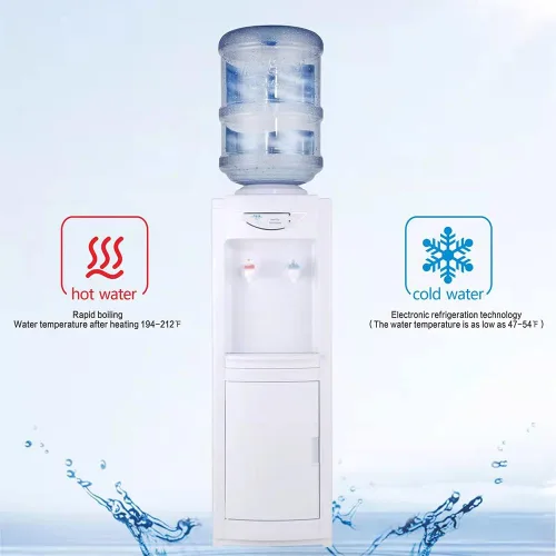 Miniatura 5 de Dispensador de agua para botella de 5 galones, dispensador de agua de carga superior fría y caliente, enfriador independiente con cierre