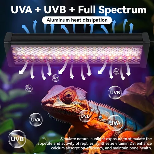 Miniatura 7 de HNRLOY Luz de reptil UVB, lámpara de reptil LED regulable UVA UVB de 9 W para dragón barbudo, camaleón, tortugas, gecko, serpiente, lagarto