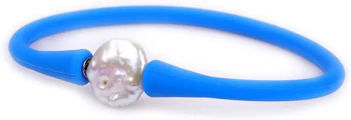 Miniatura 13 de GEM-Inside Big - Pulsera de joyería de perlas de 0.512 in para dama de honor, color negro, apilable, goma de silicona, elástica, perlas cultivadas