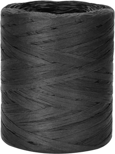 KINGLAKE Cinta de rafia negra, 656 pies, manualidades, ganchillo, 1/4 pulgadas