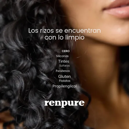 Miniatura 4 de Renpure Juego de champú y acondicionador de aceite de ricino y moringa, a base de plantas, mejora de rizos, rizos hidratados, manejables y sin