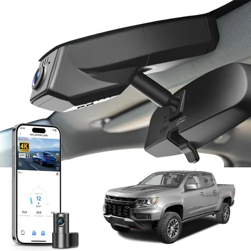 Miniatura 9 de Mangoal Cámara de tablero 4K para GMC Canyon 2015-2022 WD Elevation AT4 Denali (modelo A), aspecto OEM integrado, video UHD 2160P, WiFi integrado