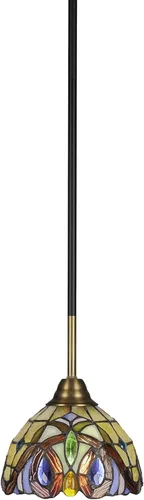 Miniatura 259 de Toltec Lighting Paramount - Mini colgante de 1 luz en acabado negro mate con cristal de arte perla de 7 pulgadas y estilo negro