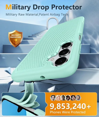 Miniatura 37 de FNTCASE Funda para iPhone 17 Pro: Fundas delgadas translúcidas de color azul claro compatibles con MagSafe, protección completa de la cámara