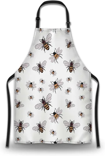 Delantales divertidos para adultos y hombres, diseño de abeja grande, pequeño, divertido para insectos, para cocina, restaurante, barbacoa, pintura,