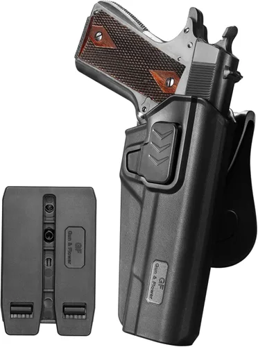 Miniatura 11 de Funda 1911 para Colt/Kimber/Springfield de 5'' sin riel, OWB Paddle/Molle/Clip Carry, opciones de liberación con el dedo índice y el pulgar, Molle &