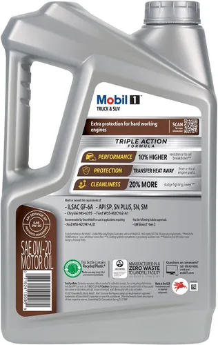 Miniatura 2 de Mobil 1 - Aceite de motor sintético completo para camionetas y SUV 0W-20, 5 cuartos de galón