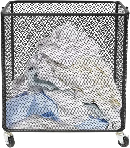 Cesta de lavandería con ruedas, cestas grandes para ropa sucia, carrito de almacenamiento apilable con asas, organizador de alambre extraíble,