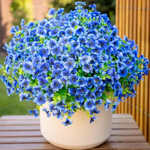 Axylex - Flores Artificiales para Exteriores, Plantas Falsas - 16 Paquetes de Verdería Artificial para Exteriores, Arbustos de Boj de Plástico Sin