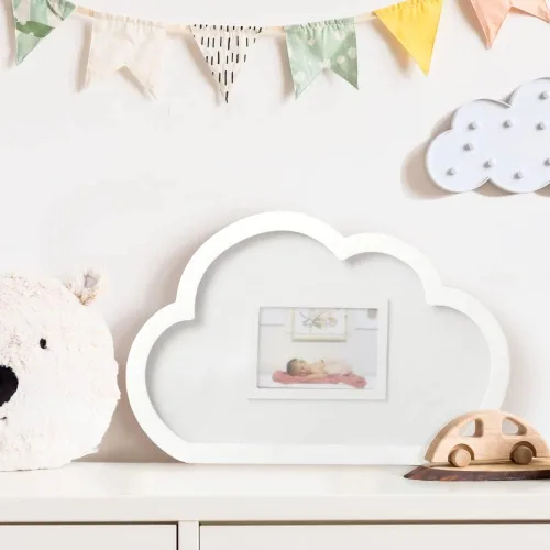 Miniatura 4 de Kate Aspen Libro de Invitados para Baby Shower Marco de Nube con Gotas de Lluvia de Madera Alternativa de Libro de Invitados, Decoración