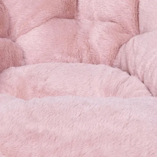 Miniatura 11 de Flash Furniture Silla Mini Plegable y Acogedora Gwen para Niños - Silla Lunar de Pelo Sintético Color Rosa Claro - Estructura de Metal Dorado Suave