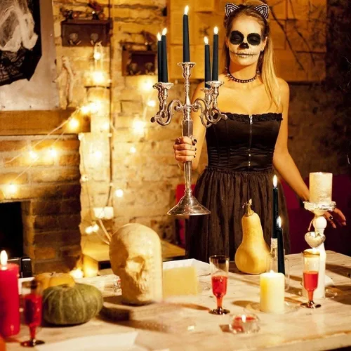 Miniatura 6 de 14 velas cónicas negras sin perfume, 10 pulgadas de alto y 3/4 pulgadas de grosor, 7.5 horas de combustión limpia, velas sin goteo para bodas