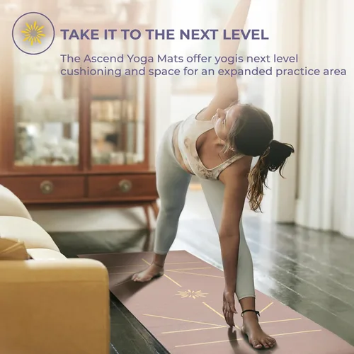 Miniatura 7 de Esterilla de yoga Ascend - Premium de 6 mm de grosor, 72 x 24 pulgadas, impresión sólida o reversible, antideslizante, resistente a los desgarros