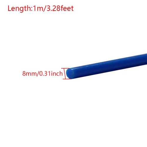 Miniatura 2 de Aicosineg Varilla redonda de plástico Polioximetileno Stick para la industria mecánica POM sólido duro azul 1/3 x 39-3/8 pulgadas (D x L) 3 piezas