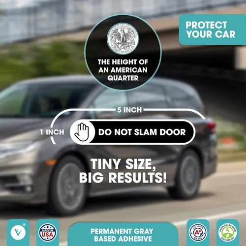 Miniatura 3 de Calcomanía de vinilo con texto en inglés «Do Not Slam Door» (Do Not Slam Door Sticker For Cars «Do Not Slam») Adhesivos autoadhesivos brillantes