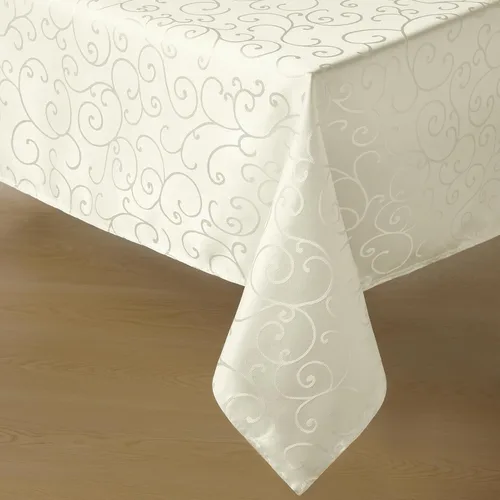 Miniatura 16 de Romanstile Mantel Rectangular de Jacquard, Mantel de Mesa Impermeable Elegante con Patrón Floral Rizado de Damasco, Cubierta de Mesa Decorativa