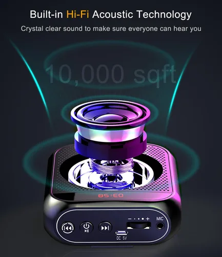 Miniatura 4 de Amplificador de voz con micrófono inalámbrico de solapa, micrófono personal para profesores para aula, megáfono portátil, sistema de auriculares