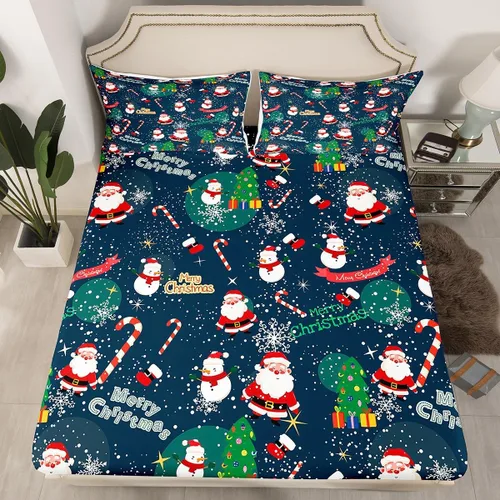 Miniatura 30 de Erosebridal Divertida sábana bajera ajustable de Halloween para niños, lindo juego de ropa de cama de calabaza fantasma, decoración de Halloween