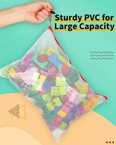 Miniatura 3 de Smarpau Bolsa grande con cremallera de malla A3, paquete de 24 bolsas de 12 colores con cremallera de 17.4 x 12.4 pulgadas para organizar, bolsas