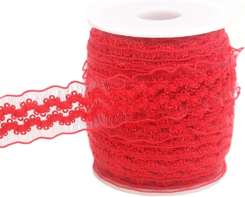 Miniatura 18 de Cinta de encaje elástica negra con volantes de 20 yardas para coser de 1 pulgada de organza de doble onda, ajuste de encaje, ropa y ropa