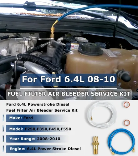 Miniatura 2 de Kit de Servicio de Purga de Aire con Filtro de Combustible y Manguera de Polietileno y Perno Banjo para Motores Ford 6.4L Powerstroke Diesel F250