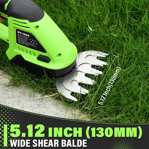 Miniatura 7 de SOYUS Cortasetos inalámbrico, 2 en 1 Cortasetos de mano, Tijeras eléctricas para césped y recortadora de arbustos de 20V, Cortador de césped a