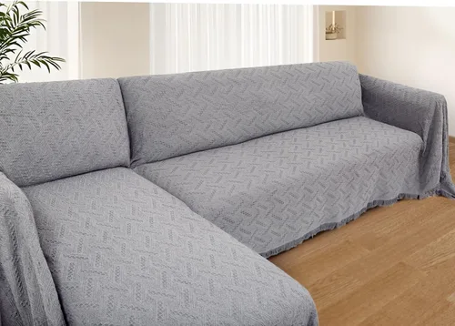 Miniatura 18 de HOMERILLA - Fundas de sofá seccional para sofá seccional, cobija de sofá en forma de L, 2 piezas, protector de muebles en forma de L para mascotas