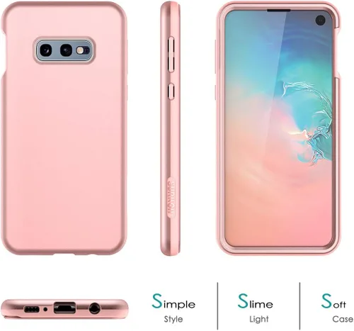 Miniatura 2 de SURITCH Funda para Samsung Galaxy S10e, 【Protector de pantalla integrado】【Compatible con carga inalámbrica】Cubierta trasera resistente híbrida Oro